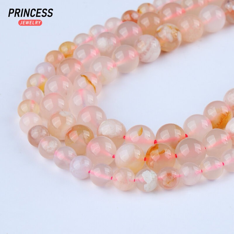 A + Natural Sakura agata Cherry Blossom agata perline fai da te per gioielli che fanno bracciali accessori per ricamo 6 8 10mm all'ingrosso