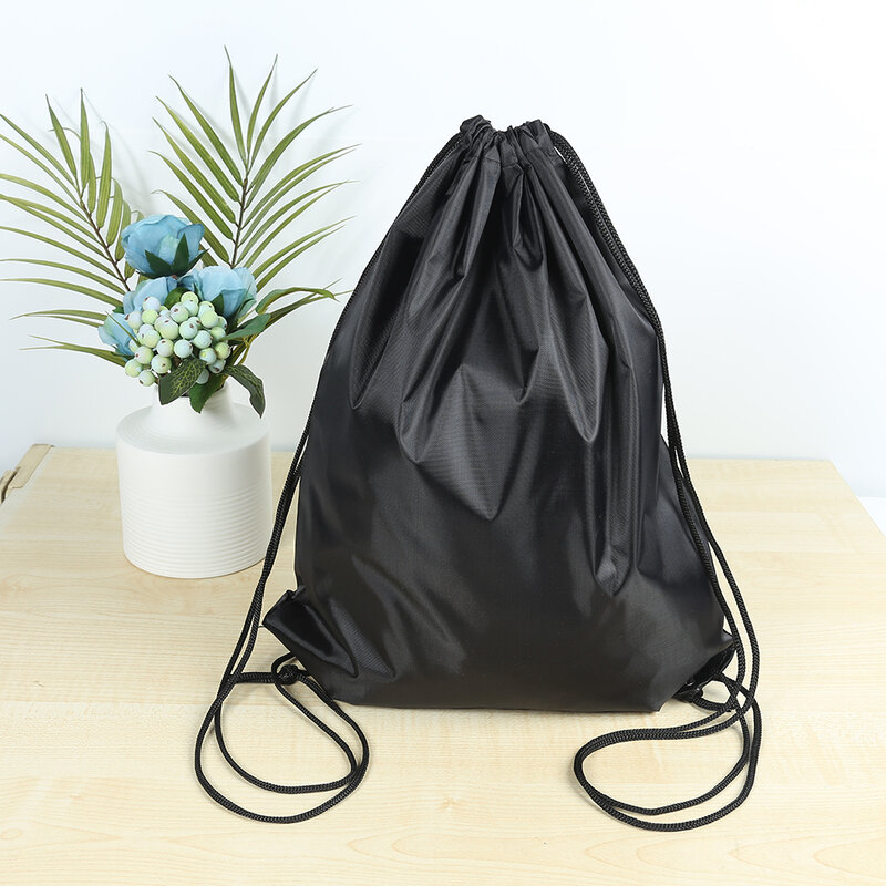 Tas punggung tali serut padat multifungsi, tas sekolah latihan olahraga bepergian luar ruangan, tas sepatu Gym dapat dilipat portabel