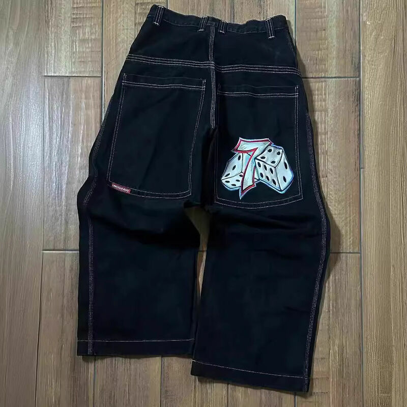 JNCO-Jeans graphiques brodés pour hommes, pantalons à jambes larges, denim ample, hip-hop décontracté, haute qualité, Y2K, Harajuku, nouvelle rue, série 2024