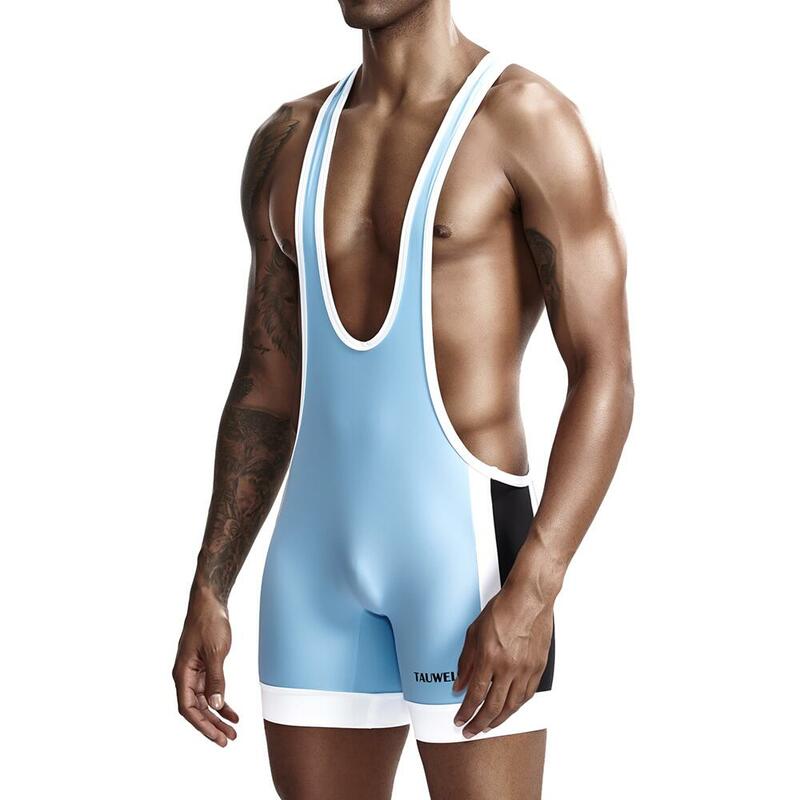 Pakaian Dalam Pria Bodysuit Ramping Pakaian Dalam Seksi Jumpsuit Singlet Gulat Pembentuk Bodywear Olahraga Binaraga Onesie