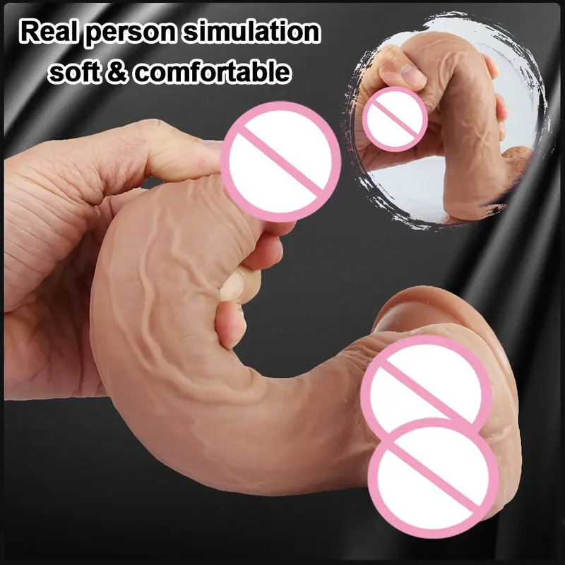 22,5 cm Realistische Dildo Cock für Frauen Anal Sex Spielzeug Riesige Große Gefälschte Penis mit Saugnapf Flexible G-spot Gebogenen Welle und Ball