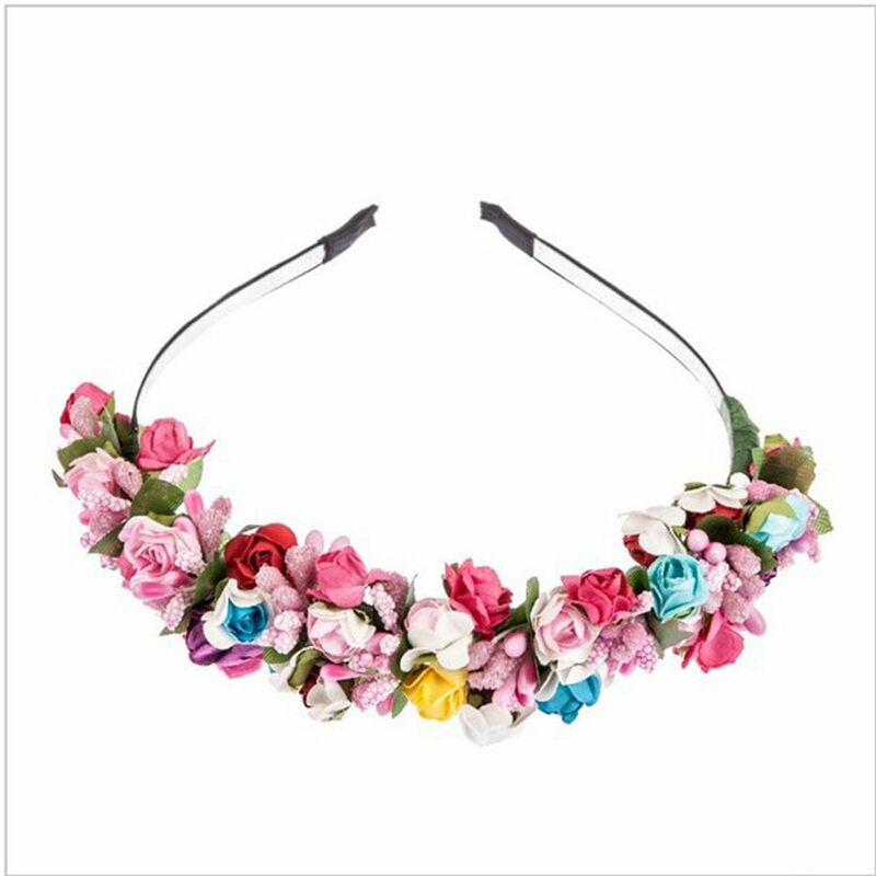 Flor Guirlanda Floral Headband, doce Cabelo Acessórios, Wreath Headpiece, Wreath Da Noiva, Festa De Casamento, Decoração Festival