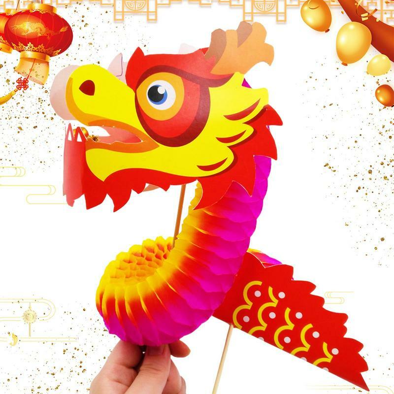 Guirlanda De Dragão De Papel Artesanal, Decorações Lunares Do Ano Novo, Ano Novo Chinês, Presentes Multifuncionais