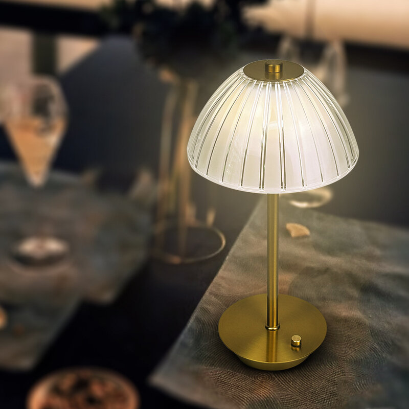 Lámpara De mesa Led De estilo europeo para habitación, luz decorativa De diseño, De lujo, recargable, acrílica, para Hotel