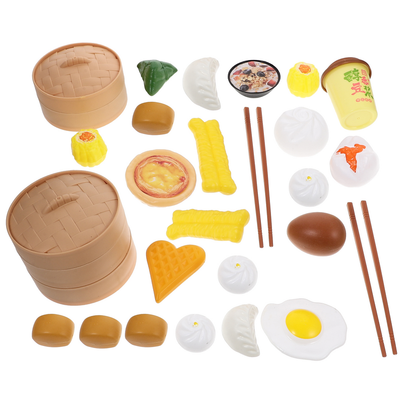 29pcs/2 Sets Kid Cooking Toys For Toddlers Funny Fake Steamed Buns Steamer Toys For Toddlers Kitchen Toys For Toddlers for Girl