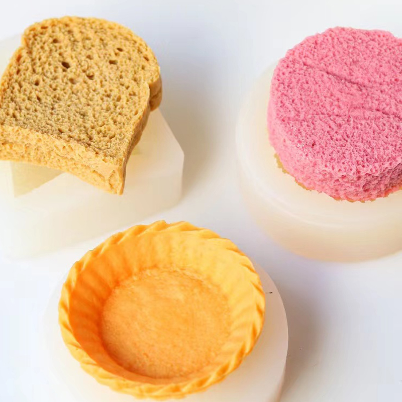Kue Roti Tart Silikon Cetakan Lilin Ulang Tahun Beraroma Makanan Penutup Lilin Membuat Sabun Plester Resin Fondant Mousse Hadiah Pesta Kue