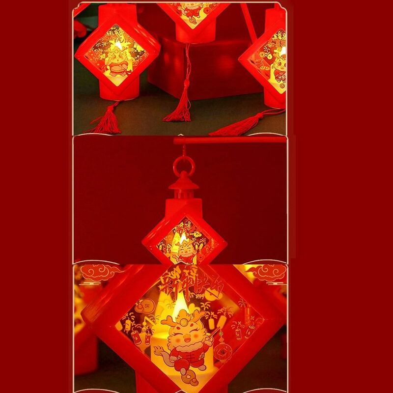 Gloeiende Lente Festival Wind Lantaarn Led Hangend Nieuwjaar Handheld Lantaarn Verlicht Chinees