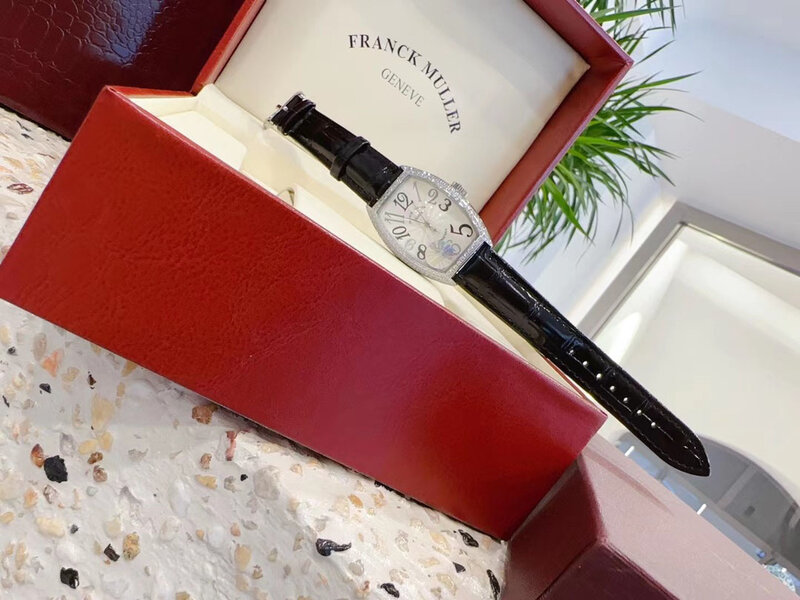 FRANCK MULLER damskie zegarki kwarcowe w kształcie Tonneau klasyczne diamentowe zegarki wodoodporne luksusowa marka odzieżowa zegarki damskie.
