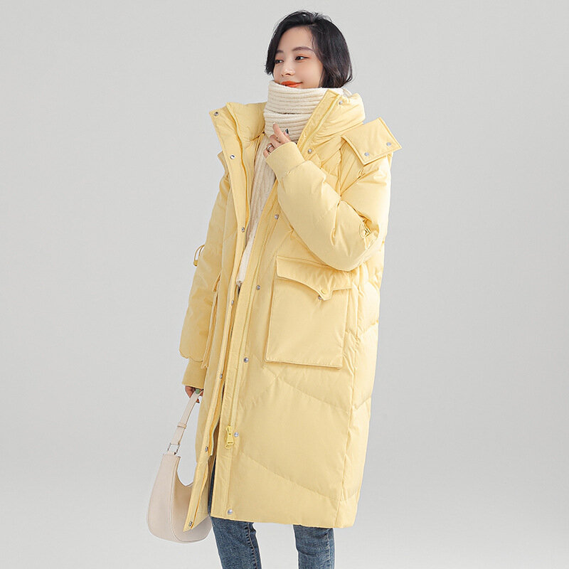 Chaquetas con capucha de plumón de pato blanco para mujer, abrigos informales a la moda, novedad de invierno 2022