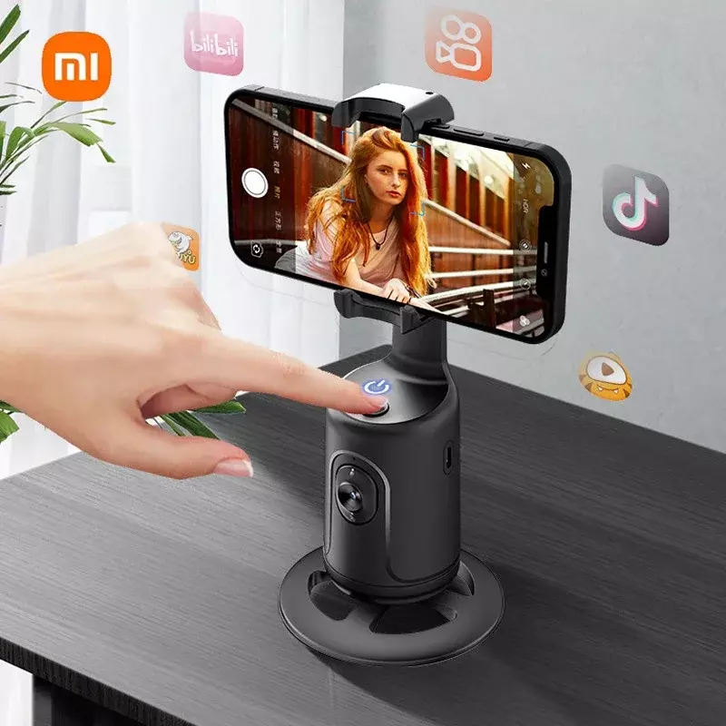 Xiaomi-AI Smart Phone Camera Mount, Acompanhamento de Movimento Ajustável 360 °, Estabilizador Gimbal, Live Streaming, Selfie, Vlog, Suporte de Tiro