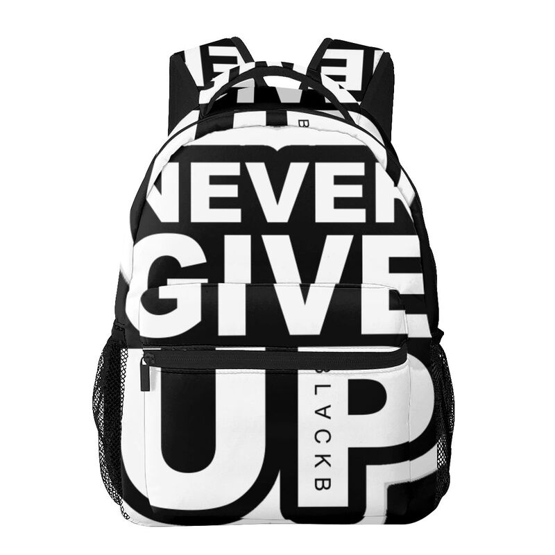 Never Give Up Casual Backpack Unisex Students Leisure Travel Computer Backpack