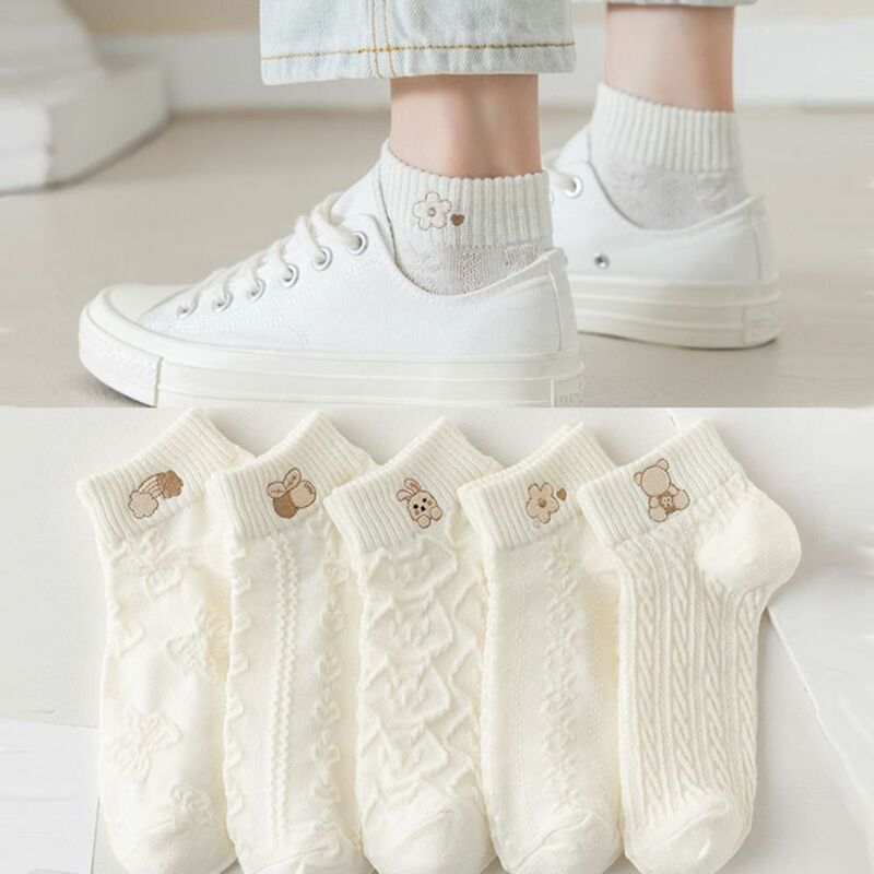 Cute Cartoon Cotton Socks Rainbow Warm Breathable Sports Socks Soft Comfortable Ankle Socks Adults