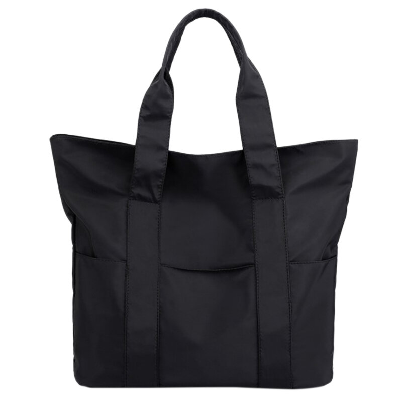 女性用ナイロン生地ショッピングバッグ,大容量ハンドバッグ,シンプル,ピュアカラー
