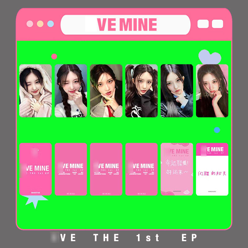 KPOP 6pcs/set IVE New Album I'VE MINE Day Tour MAKESTAR Single LOMO Card YUJIN WONGYONG LIZ Rei Leeseo GAEUL Postcard Photo Card
