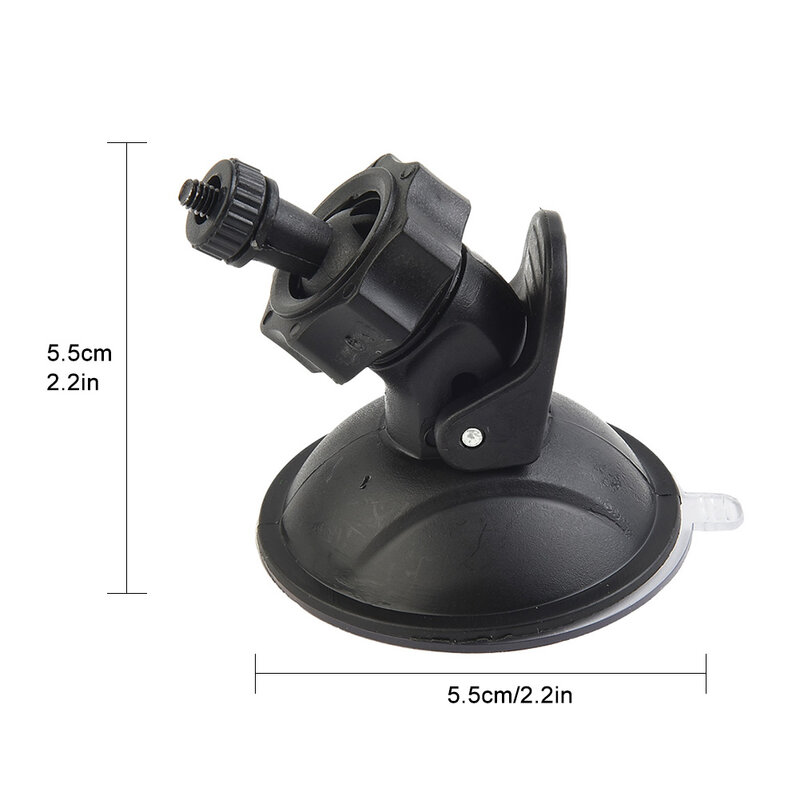 Car Mounted Universal Recorder Bracket Dash Cam Holder Camera Stand Suction Cup Black ABS 180° Rotating Suction Cup