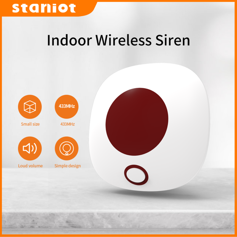 Staniot ในร่มไซเรนไร้สาย433Mhz Burglar Home Security Alarm System กันน้ำแฟลช Strobe สูงเดซิเบล110db ลำโพง,ขายดีในไทย ส่งเร็วภายใน 24 ชม.