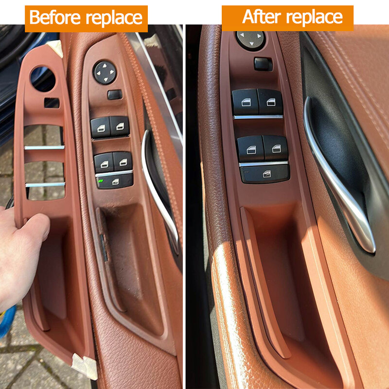 Reposabrazos Interior para coche de conductor derecho, cubierta de Panel de interruptor de ventana, manija de extracción de puerta, RHD, BMW serie 5, F10, F11, 520i, 523i, 525i