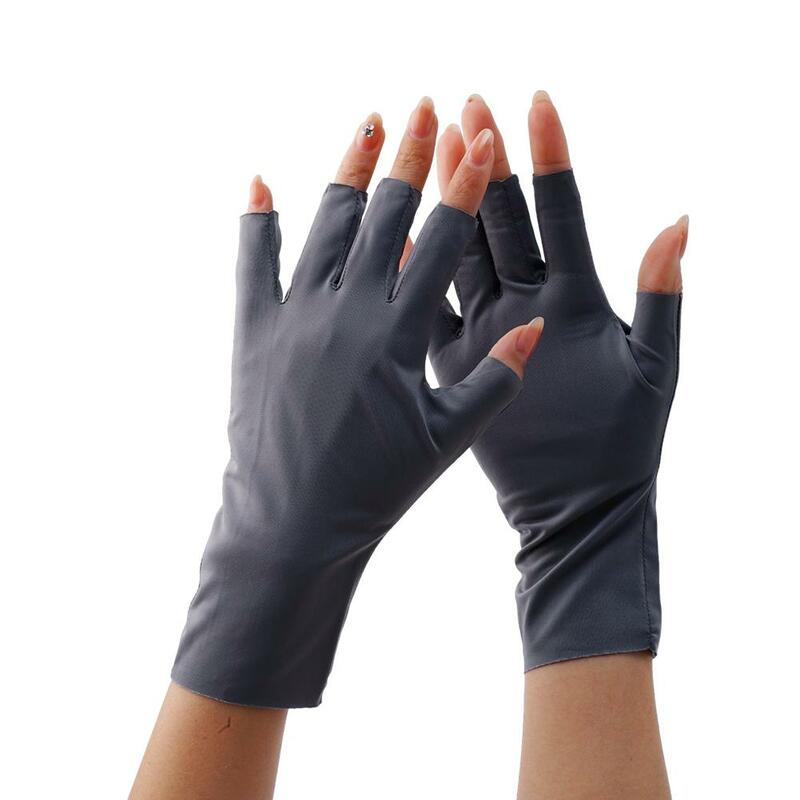 Summer Women's Sunscreen Gloves UV Protection Resistant Gloves Fingerless Gloves Breathable Ice Silk Not Stuffy Cool Gloves