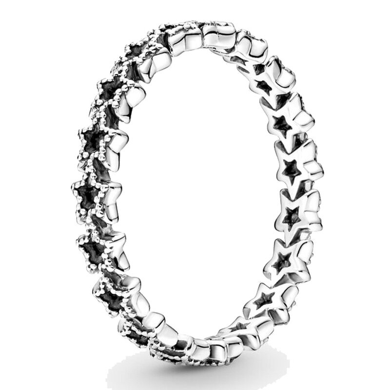 Женское кольцо со звездами и листьями, из серебра 925 пробы