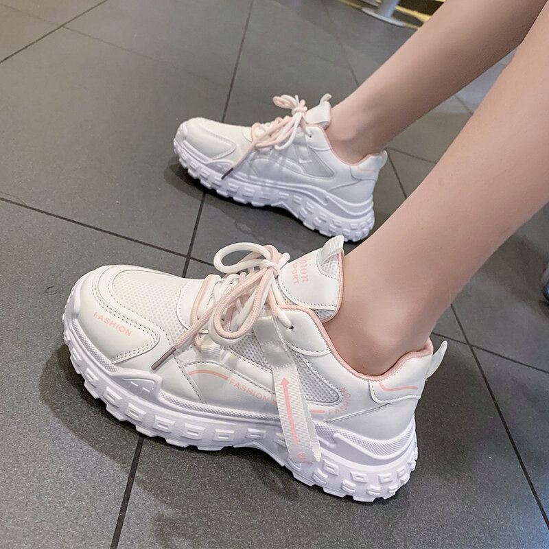 Trampki damskie buty wulkanizowane 2022 moda oddech gruba podeszwa panie trenerzy platforma kobiety Chunky Sneakers kosz Femme