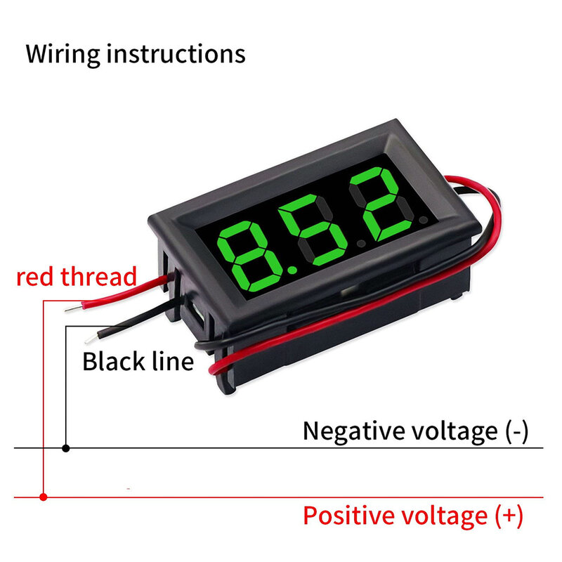 Voltímetro Digital de CC de 4,5 V a 30V, medidor de Panel de voltaje rojo/azul/verde para coche y motocicleta electromóvil de 6V y 12V