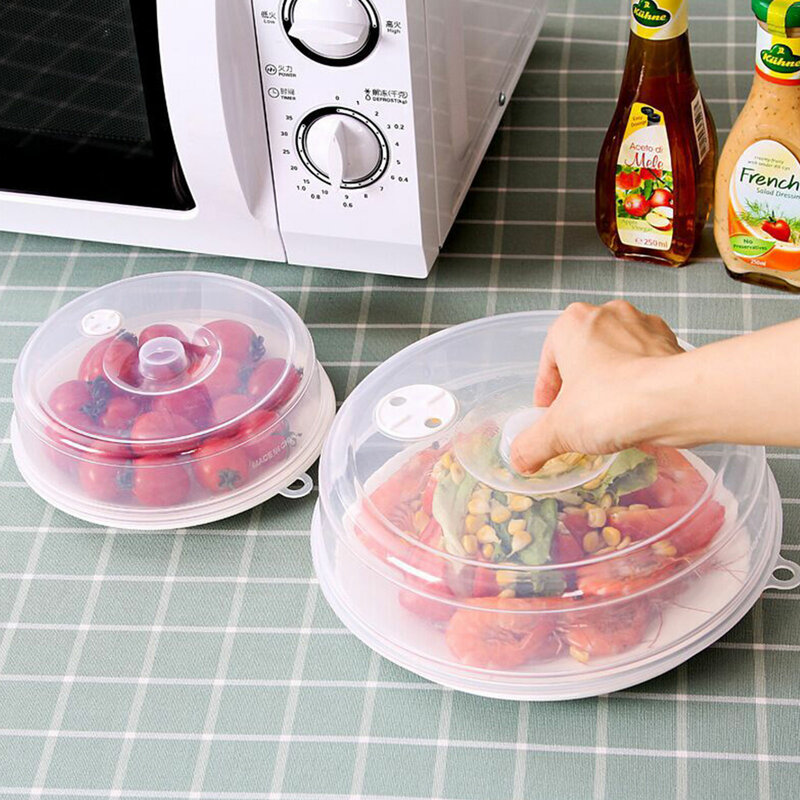 Tampa da bacia de plástico redonda transparente geladeira microondas forno cobertura de óleo tampa de aquecimento vedação alimentos preservação tampa da cozinha ferramentas