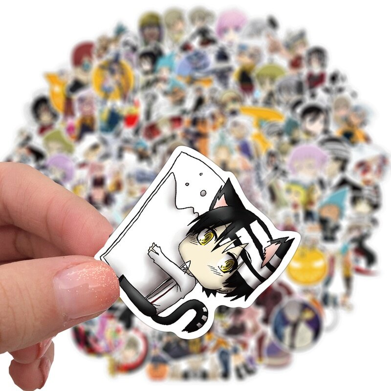 10/50/100Pcs Willekeurige Geen Herhaling Soul Eater Anime Cartoon Graffiti Stickers Voor Laptop Koffer Skateboard Gitaar waterdichte Sticker