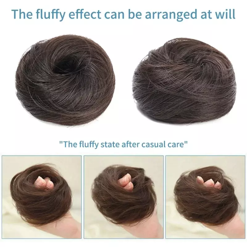 Fluffy Wig Loop invisibile Seamless Bun anello per capelli sintetici naturali Fluffy Hair Decoration Women Girls Hair Tie intrecciare lo Styling