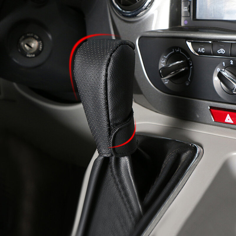 1Pc Universal PU Leather Car Gear Shift Manual Stick Shift Knob Cover Handbrake Non-Slip Protector Cover Interior Accessories