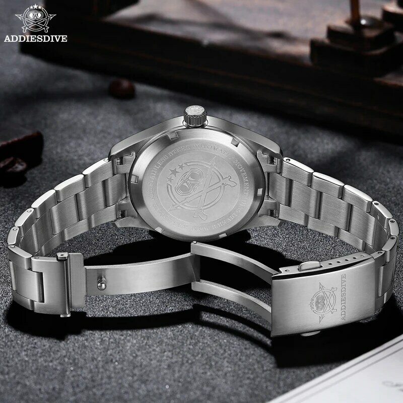 ADDIESDIVE-Relógio Automático Masculino, Relógio de Pulso Luminoso, Aço Inoxidável, Sapphire Luxo, Relógios Vestido, NH35, 200m, 39mm