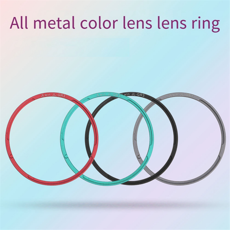 Anello per lenti in alluminio per 3 anelli decorativi anello per lenti portatile multifunzione nero