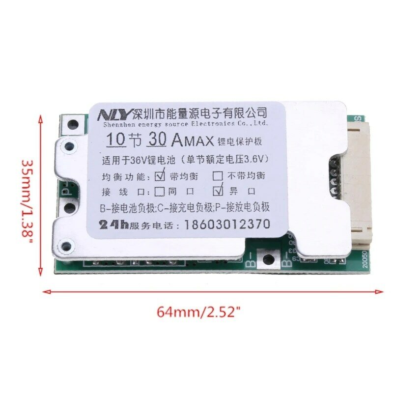 Battery for Protection Board Li-ion Cell 30A 36V 10S Lithium Battery Charging