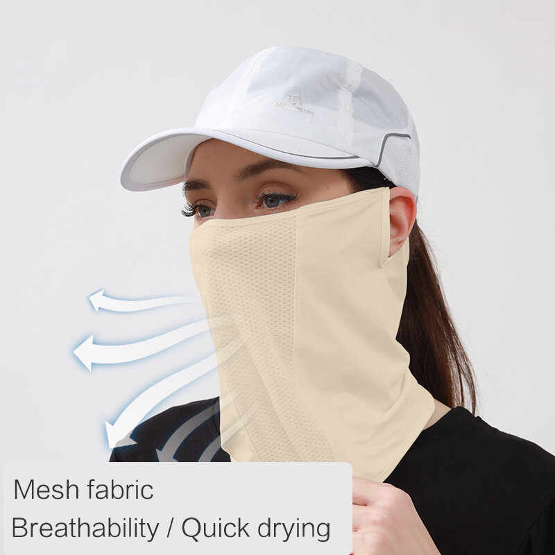 Sommer Nylon Sonnenschutz maske, Eis Seide Ohr hängen Gaze Golf Outdoor atmungsaktive Mesh UV-beständige Schal
