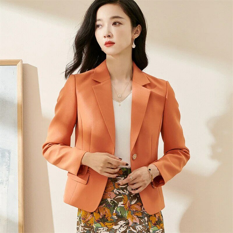 Korean High End Solid Color Suit Women Spring/Summer 2023 New Fashion Age Reducing Westernized Temperament Short Slim Blazer Ses