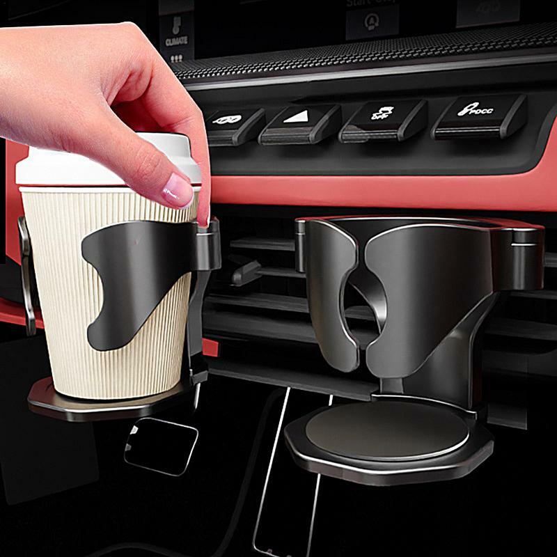 Portavasos de ventilación de coche con rotación de 360, soporte ajustable para bebidas con 2 pares de Clips de ventilación de aire para tazas, café y jugo