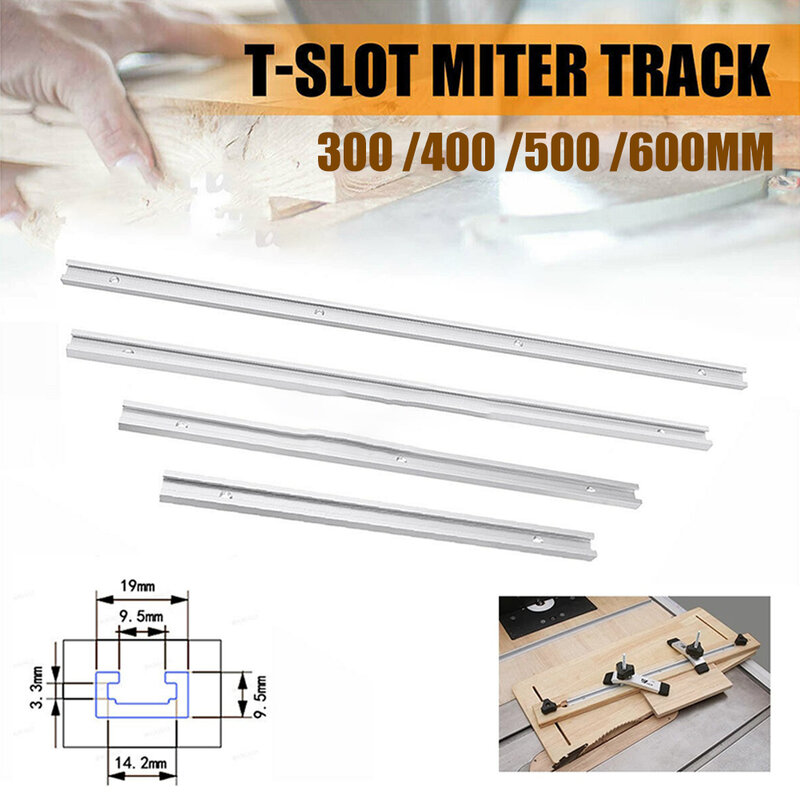 1 Pc in lega di alluminio T-Slot Track 300-600mm T-Track mitra Jig Tools per la lavorazione del legno Router strumenti di rifilatura accessori per carpenteria