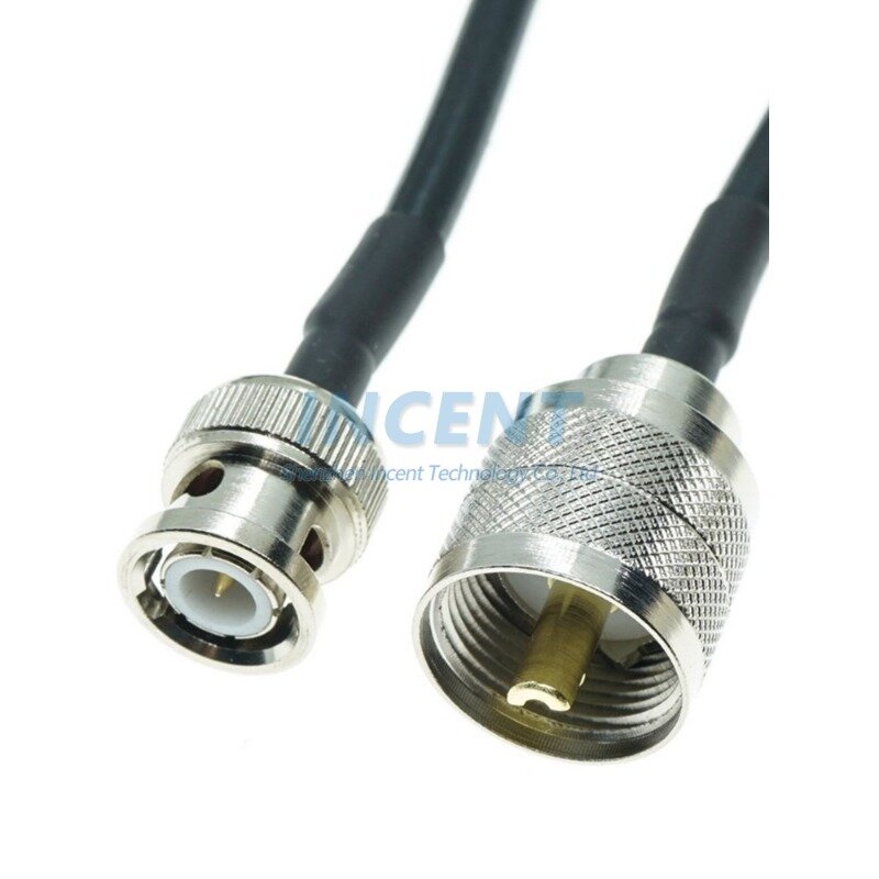 VOIONAIR 5 Pcs RG58 BNC MALE To SL16 UHF PL259 Male Plug Jumper RF Coaxial Extension 50 Ohm Cable 30CM