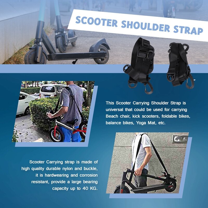 Scooter Shoulder Strap Adjustable Scooter Carrying Strap For Carrying Beach Chair Electric Scooterkids Bikes Balance Car