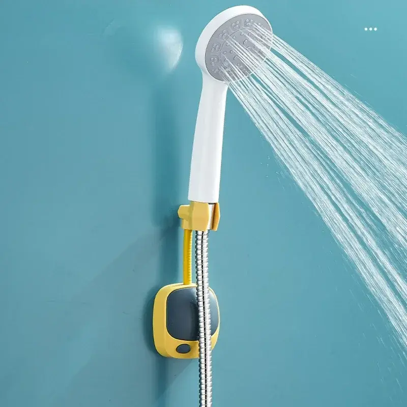 샤워헤드 거치대 펀치 프리 욕실 브래킷, 범용 샤워 거치대, 360 ° 회전 조절 가능, ABS 고정 베이스