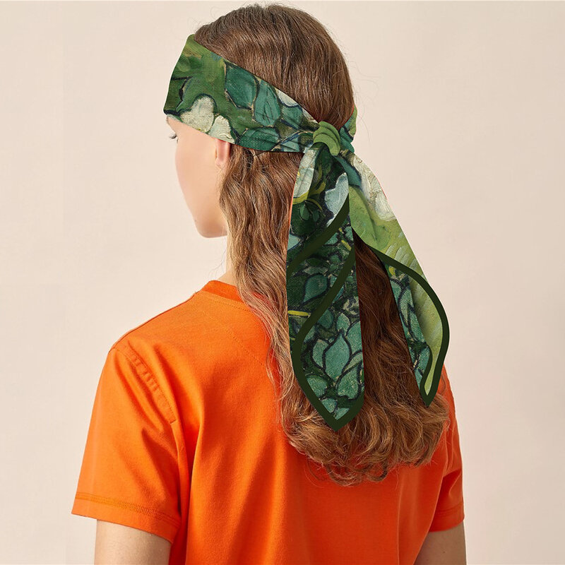 Женский шелковый шарф с принтом «Ван Гог», 90 см