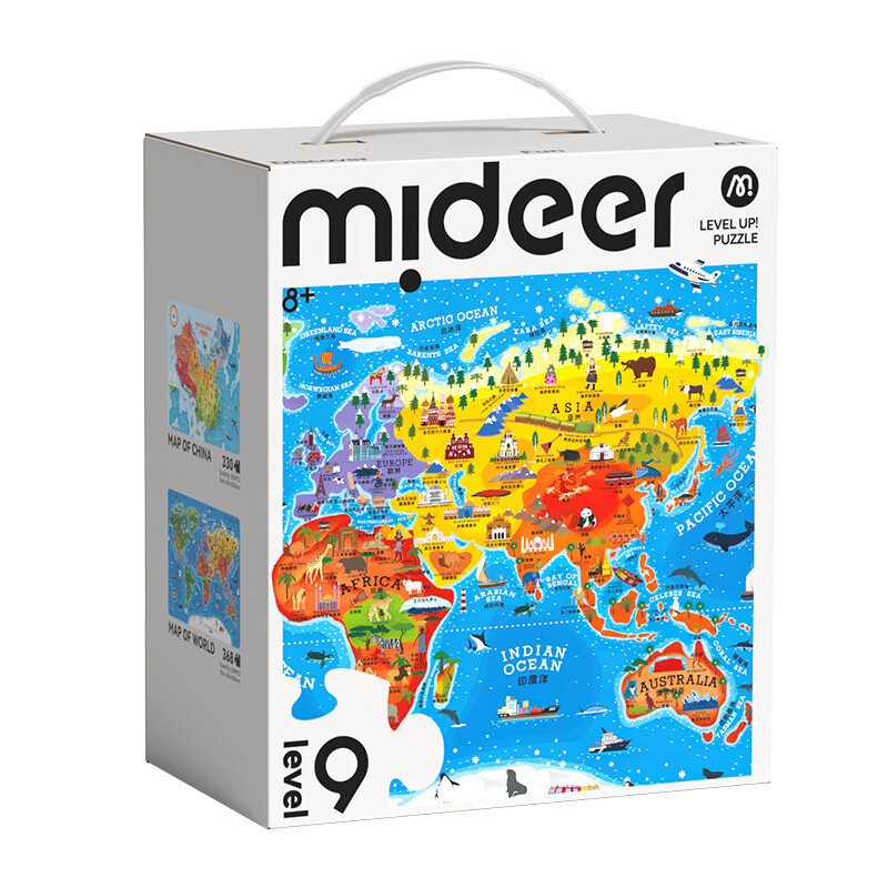 Mideer mainan Puzzle kertas canggih Level 1 ~ 8, mainan edukasi dini anak-anak, hadiah permainan Puzzle Jigsaw 2 tahun +