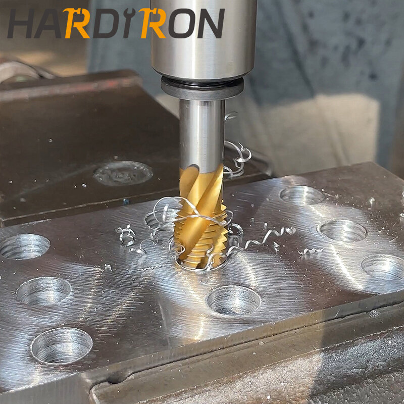 Hardiron M3.5x0.6 Spiral Flute Tap, HSS Titanium coating M3.5x0.6 Spiral Flute Plug Threading Tap