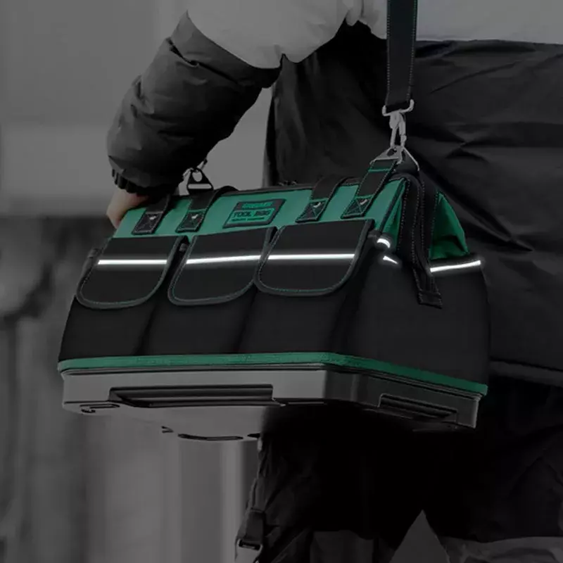 กระเป๋าเครื่องมืออเนกประสงค์แบบพกพาทนทานต่อการสึกหรอกระเป๋าทำงานช่างไฟฟ้าผ้าอ๊อกซ์ฟอร์ด1680D กันน้ำกระเป๋าเครื่องมือการประชุมเชิงปฏิบัติการ