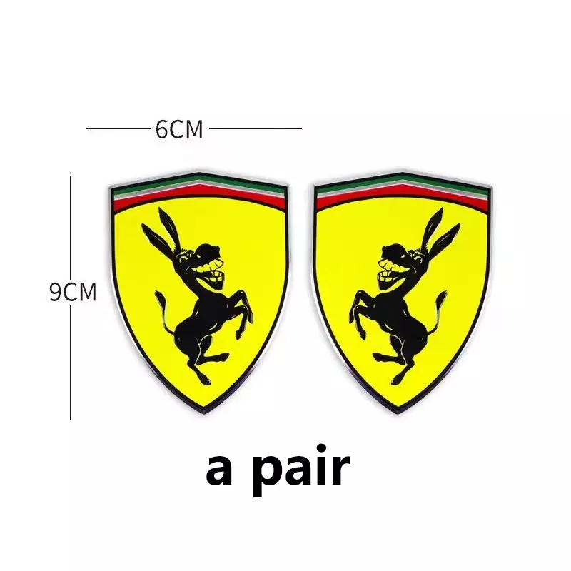 3d Autosticker Ezelpatroon Zelfklevende Sticker Decoratie Voertuig Stickers Accessoires Vervanging Voor Ferrari Type 1