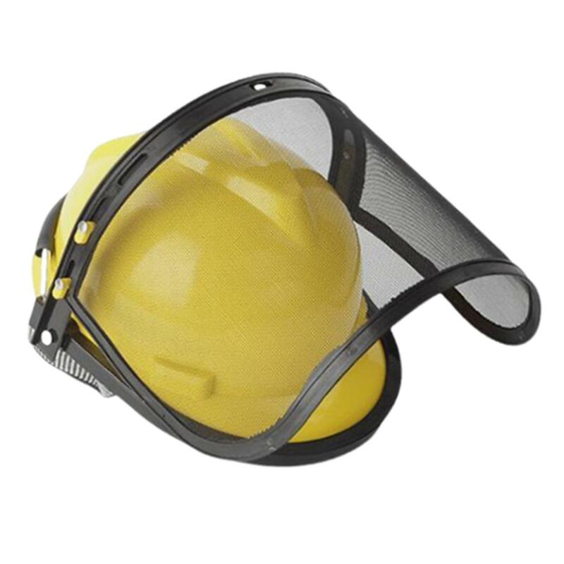 Chainsaw Face Shield para Proteção, Metal Mesh Visor, Boa Ventilação, Versátil Tampa Amarela para Olhos e Orelhas, Proteção Durável