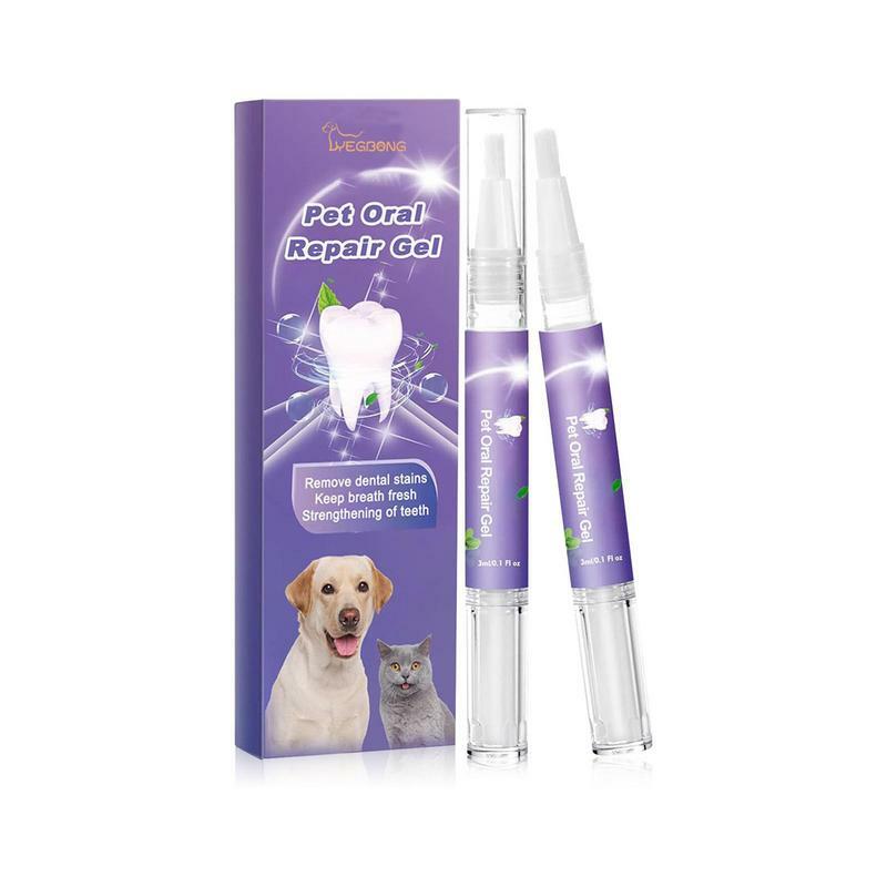 Gel Pembersih gigi anjing, Gel Pembersih gigi solusi untuk kucing anjing Gel pembersih profesional untuk menghilangkan noda gigi persediaan anjing kucing