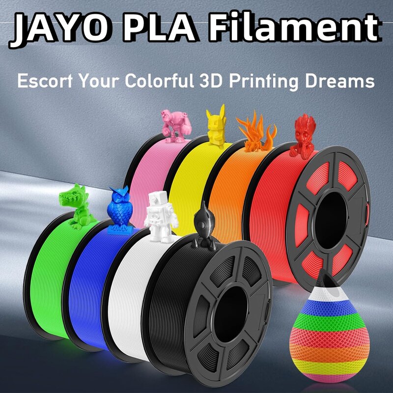 JAYO-PLA Filamento para Impressora 3D, Bambu FDM, Material de Impressão, Neond Wound, 1.75mm, +/-0.02mm