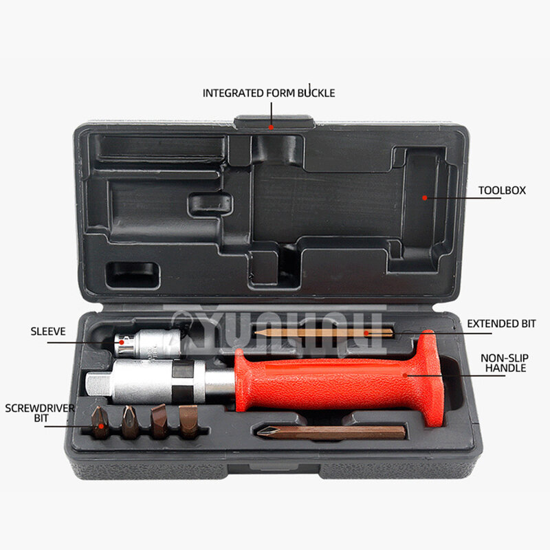 Destornillador de impacto Manual profesional para el hogar, Kit de destornillador de impacto artesanal de 8 piezas, herramientas de destornillador de impacto