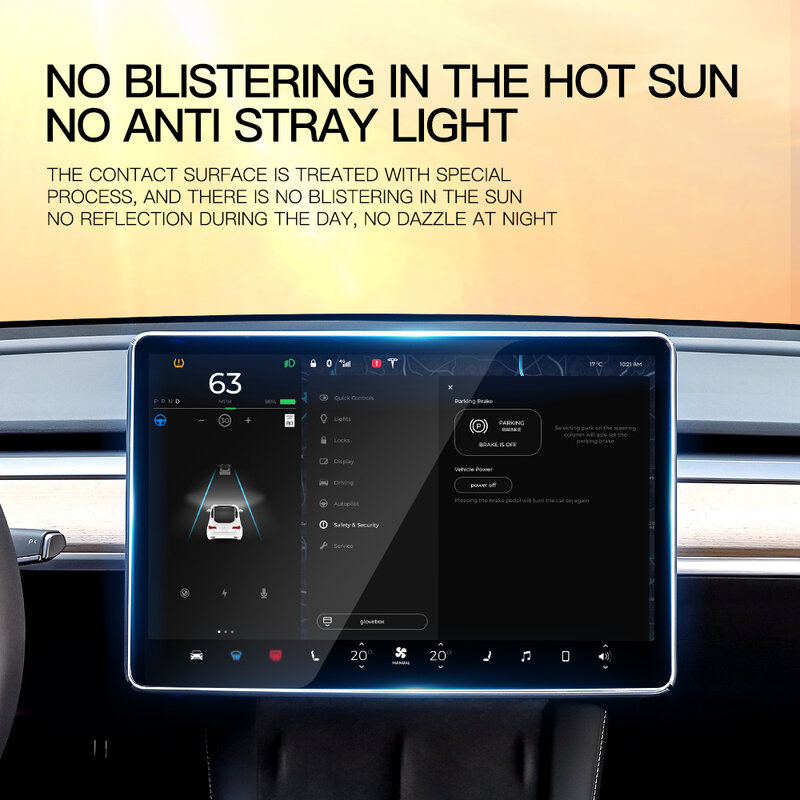 Protecteur d'écran en verre trempé YZ pour Tesla modèle 3 Y 2021-2023 accessoire de contrôle central mat Anti-éblouissement Protection de Film HD