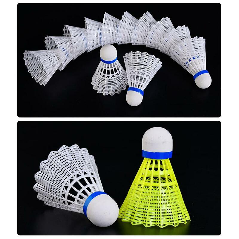 Bola de Badminton de Plástico Portátil, Amarelo e Branco, Treinamento, Nylon, U5M2, Fit para Badminton, Petecas Estudante